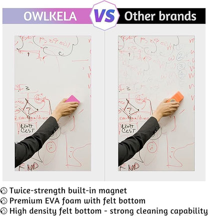 OWLKELA 48Pcs Dry Erase Erasers, Colored Magnetic Whiteboard Cleaning Tool - Image 3