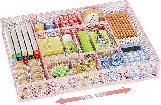 Marbrasse Expandable Desk Drawer Organizer, Mesh Tray by Marbrasse