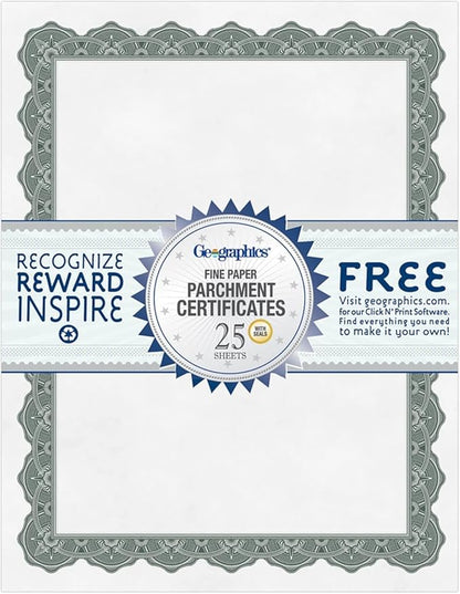 Geographics® 30% Recycled Blank Parchment Certificates, 8 1/2" x 11", Optima - Image 5