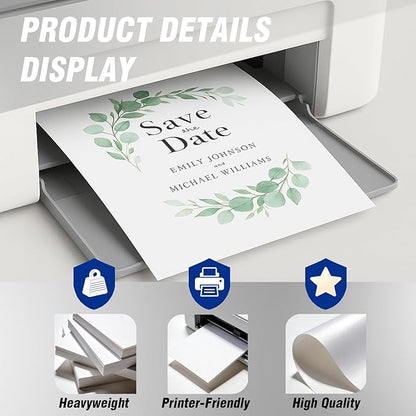 Veritas White Cardstock 8.5 x 11”, 110LB/199GSM Heavyweight Card Stock - Image 3