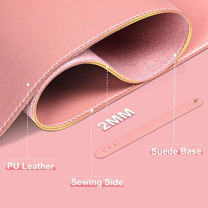 Leather Desk Pad Protector, 39.4'' X 17'' Large Mouse Pad, Office Desk Mat - Image 2