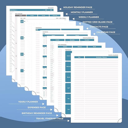 IN-LUXPRO Planner 2026 Daily Weekly and Monthly, 12 Months Spiral Bound - Image 5