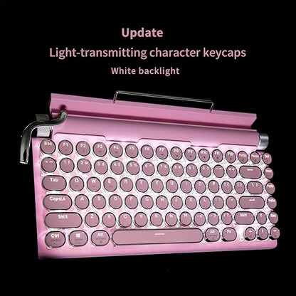 Adventurers Typewriter-Style Retro Mechanical Keyboard LED Backlight 83 Keys - Image 3