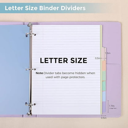 SKYDUE Durable Plastic 8-Tab Dividers, Big Tab Dividers - Image 3