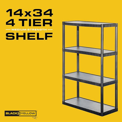CENTREX CX 4-Tier Plastic Storage Shelving Unit, Medium Duty, 75lbs Per Shelf - Image 4