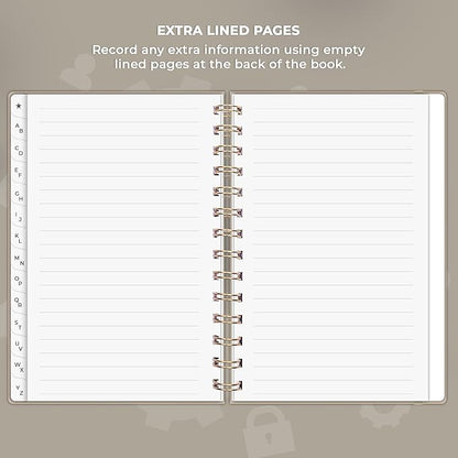Clever Fox Password Book Spiral – Internet Address & Password Organizer - Image 6