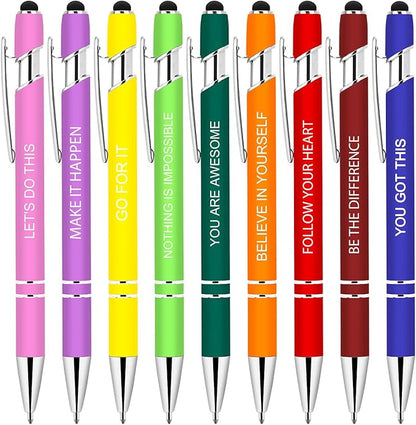 Luxeviss 9 Pcs Inspirational Pens Bulk by LuxevissWriteYourRise