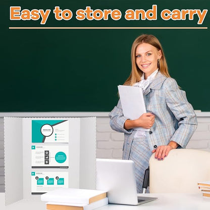 Henoyso 8 Pcs 14 x 22 Inch White Trifold Poster Board Large Tri Fold - Image 4