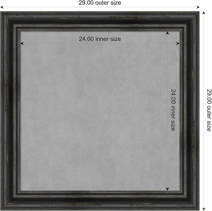 Amanti Art Black Framed Magnetic Board 29x29 Medium Vision Board - Image 3