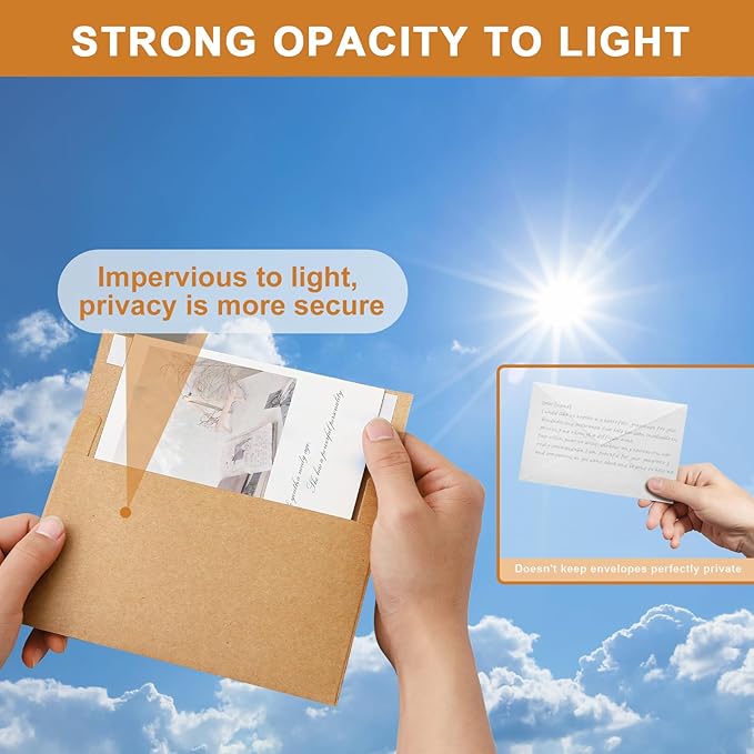 Silunkia Brown Blank Greeting Cards and Envelopes 5 x 7 Heavyweight Flat - Image 6