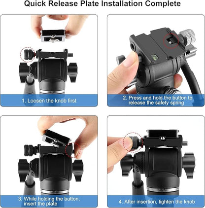 PULUZ 64"/164cm Video Tripod, Metal Camera Tripod - Image 7