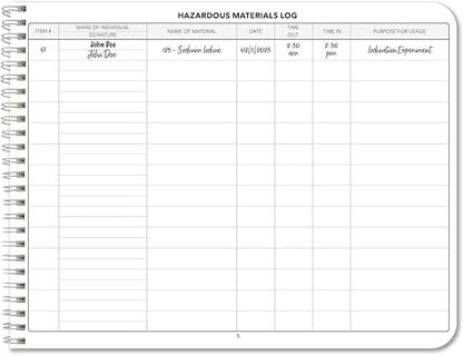BookFactory Hazardous Material Log Book/Haz Mat Materials Tracking Logbook - Image 3