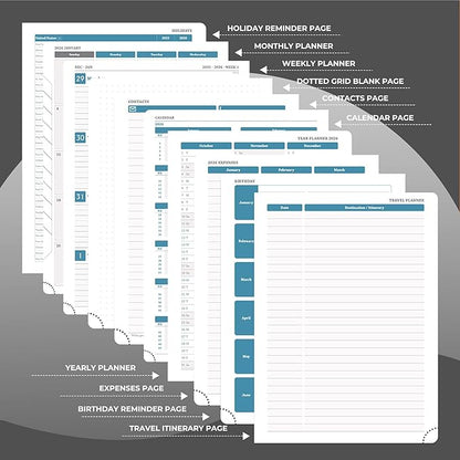 IN-LUXPRO Planner 2026 Daily Weekly and Monthly, 12 Months Spiral Bound - Image 5