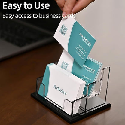 PecMuikee Business Card Holder for Desk，Acrylic Business Card Display Stand - Image 5