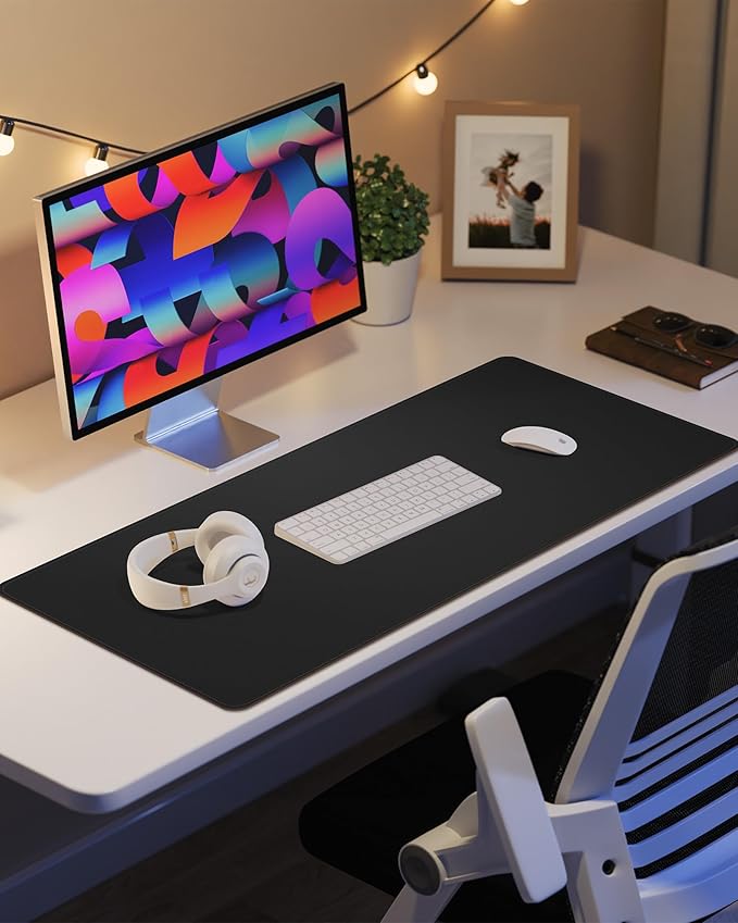 Leather Desk Pad Protector, Mouse Pad, Office Desk Mat, Non-Slip PU Leather - Image 7