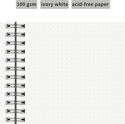 HULYTRAAT Large Dot Grid Spiral Notebook, 8.5" x 11", Premium 100gsm Ivory - Image 3