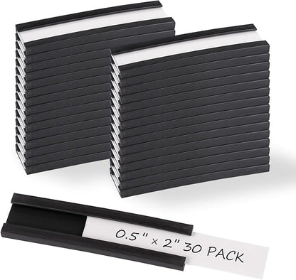 Realth C Channel Magnetic Label Holders 30 Pack 0.5" x 2" by Realth