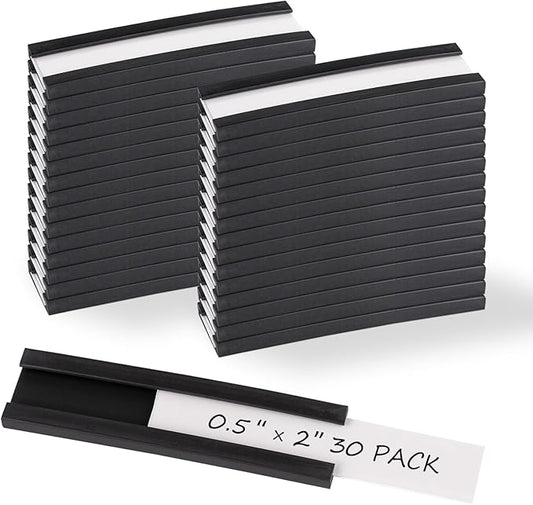 Realth C Channel Magnetic Label Holders 30 Pack 0.5" x 2" by Realth