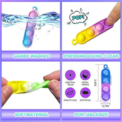 260 PCS Pop Keychain Bulk Party Favors, Fidget Toys - Image 2