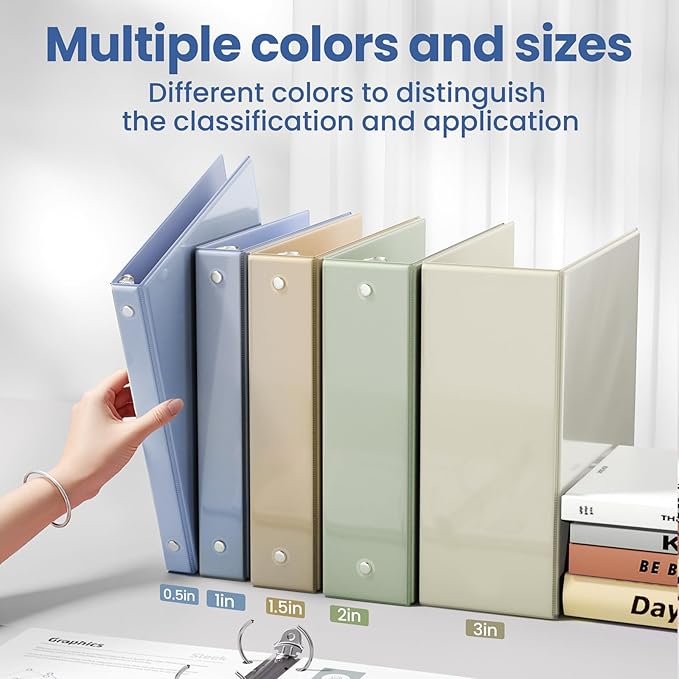 SUNEE 3 Ring Binder 1.5 Inch 1 Pack, Haze Blue - Image 5