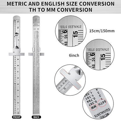 20 Pieces 6 Inch 15 cm Pocket Ruler Flexible Precision Stainless Steel Ruler - Image 3