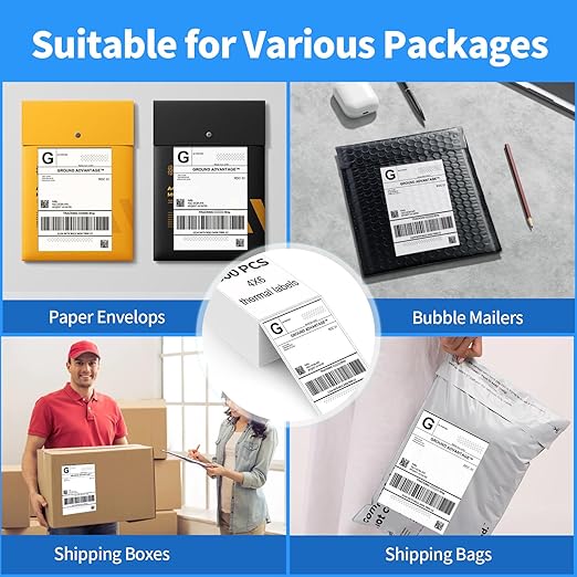 4"×6" Direct Thermal Shipping Label, Fanfold Thermal Label 1000 Packs Permanent - Image 6