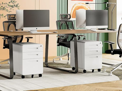 MIIIKO Mobile Filing Cabinet 3 Drawer, Filing Cabinets - Image 9