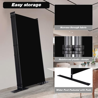 CHOSENM Room Divider, 6 Panel Folding Privacy Screens - Image 4