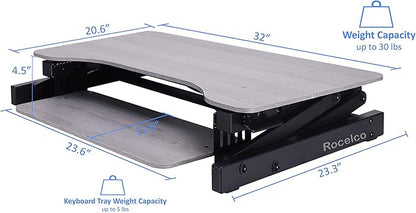 Rocelco 32" Height Adjustable Standing Desk Converter - Image 2