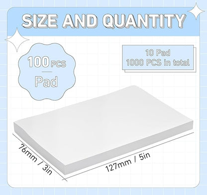 White Sticky Notes 3 x 5 in, 10 Pads Large Notepads, 100 Sheets/Pad Sticky Note - Image 2