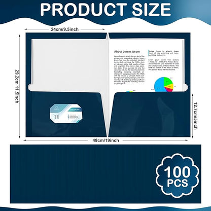 Yeaqee 100 Pack 2 Pockets Glossy Laminated Paper Folder First Day of School - Image 2