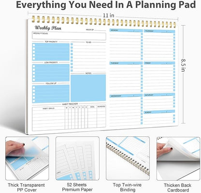 Weekly Planner Notepad Undated Weekly Schedule Planner To Do List Notebook - Image 5