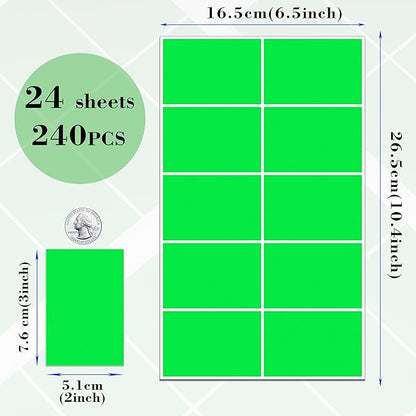 240 Pack Green Label Stickers, Large Name Labels - Image 2
