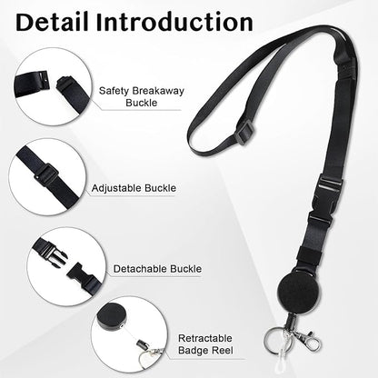 DELSWIN Badge Holder with Retractable Lanyard, PU Leather ID Badge Card Holder - Image 4