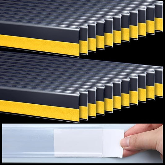 Fainne 50 Pcs Shelf Label Strips 1.5''H x 48''L Self Adhesive Shelf Label by Fainne