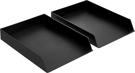 Amazon Basics Rectangular Plastic Desk Organizer, letter size Tray, 9.7 x 2.2 x by AmazonBasics