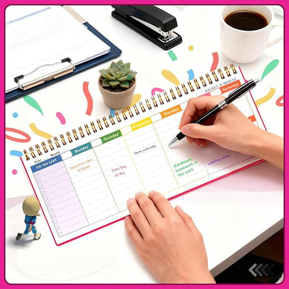 MOSA BEAR Undated Weekly Planner, 60-Week Horizontal Layout Desk Planner Daily - Image 5