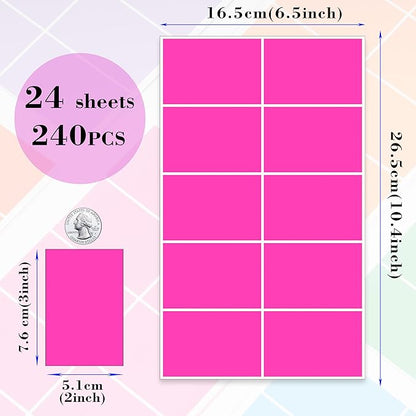 YSHIHE Colored Labels Stickers 3 x 2 Inch Rectangular Moving Labels 8 Colors - Image 2