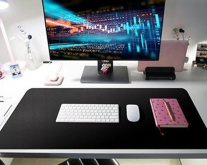 Bloss Black Desk Mat, Leather Desk Pad, Desk Matt - Image 4