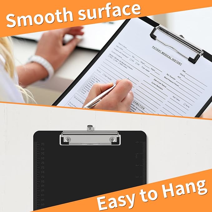 Black Clipboards, PANDRI 6 Pack Plastic Black Clipboards - Image 5