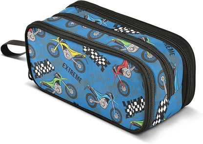 BOENLE Colorful Motorcycle Pencil Case Box Boys Girls Large Pencil Pouch by BOENLE-WELCOMEYOURCOMING