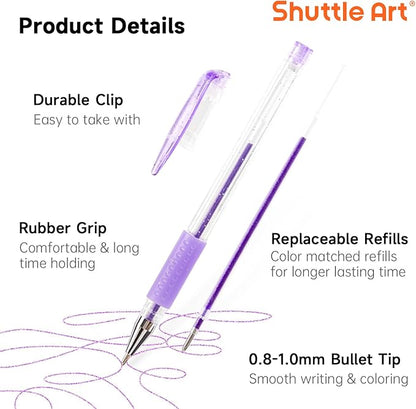 Shuttle Art Gel Pens, 60 Pack Gel Pen Set 30 Colored Gel Pen - Image 3