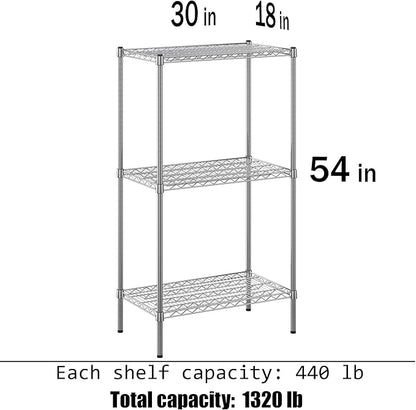 Regal Altair 18" Deep x 30" Wide x 54" Height Wire Shelving Kit | 3-Tier | NSF - Image 3