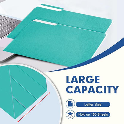 File Folder, PANDRI 120 Pack File Folder, 1/3 Cut Tab, Letter Size, Filing - Image 4