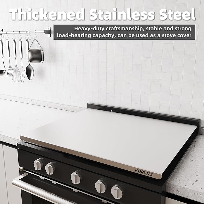 KORVOS 304 Stainless Steel Cutting Board, 23.6" x 19.6" Large Size Stainless - Image 7