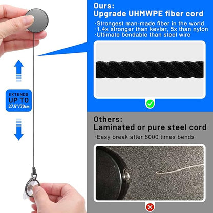 3 Pcs Heavy Duty Badge Reels Retractable Badge Holder, Selizo Metal Retractable - Image 3