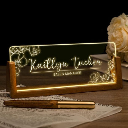 Desk Name Plate Personalized, Custom Office Light Up Name Plate by Ueedklaayy