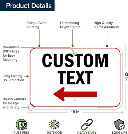 Custom Arrow, Custom Directional Sign, Left Arrow, 12x18 Inches, Rust Free .063 - Image 6