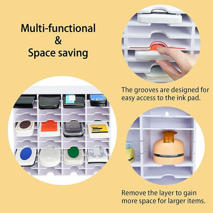 Krafetto 48 Grids Ink Pad Storage Rack, Wall-mountable Stamp Pad Organizer - Image 4