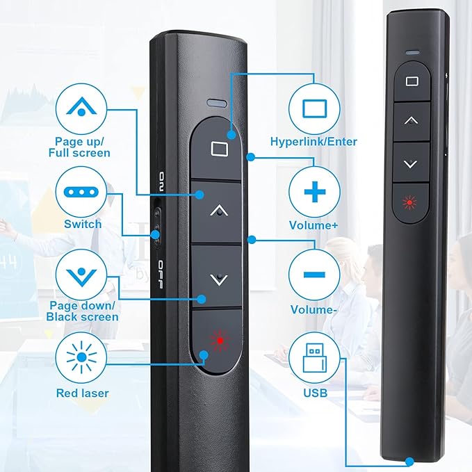 （4 Units） Wireless Presenter Remote, Presentation Clicker - Image 2